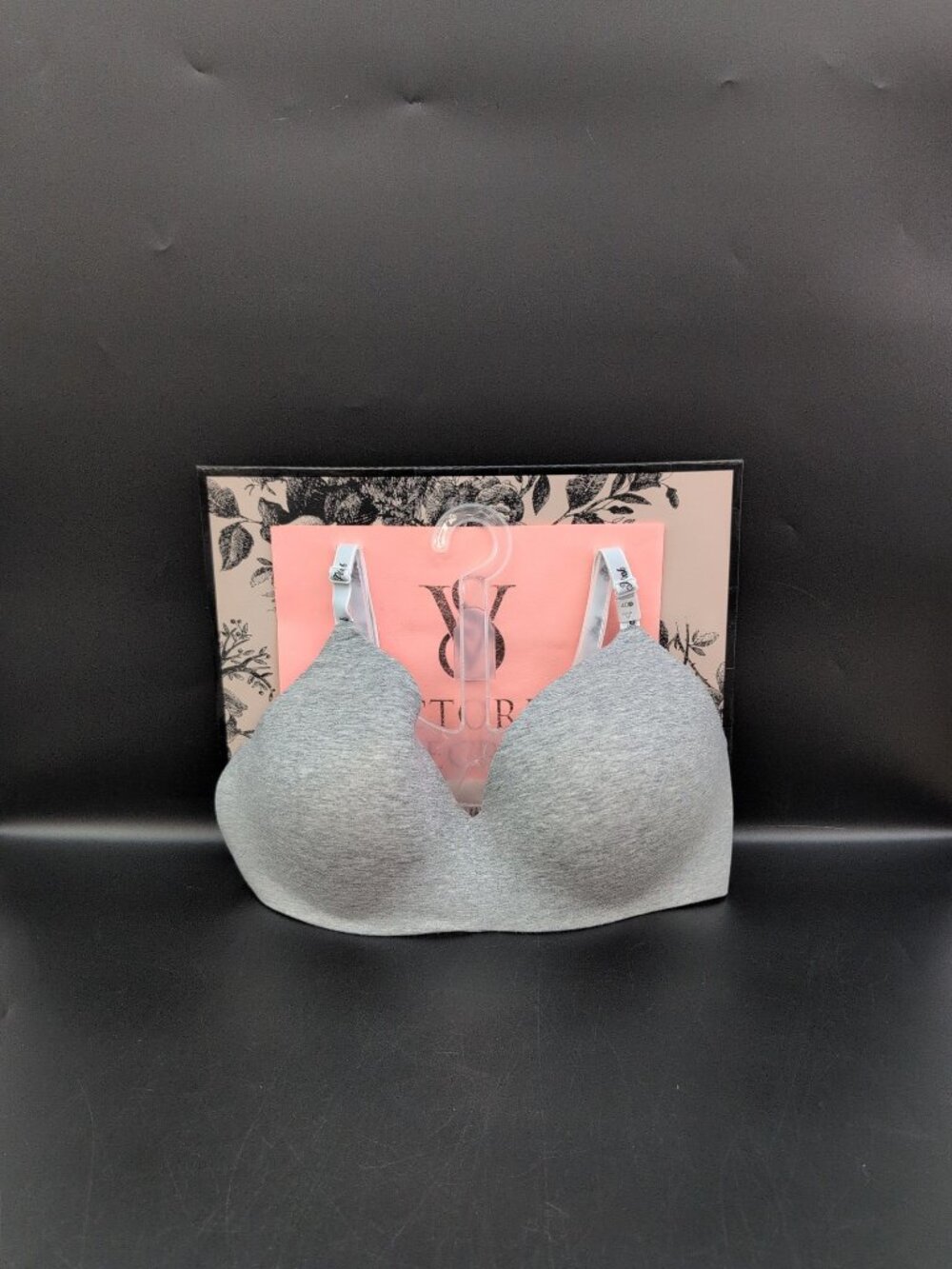 Victoria Secret Pink Wear Everywhere Wireless Push Up Bra 40D Med Heather Gray